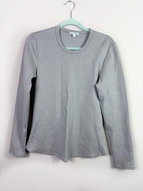 James Perse Grey Slub Long Sleeve Jersey Shirt WWG3371CU size 4
